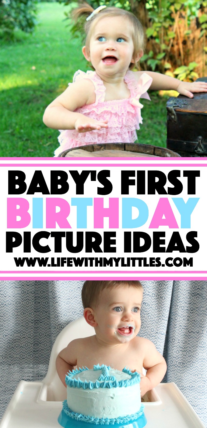 First birthday picture ideas to inspire your baby's birthday photo shoot! 12 super cute and creative ideas for taking first birthday pictures!