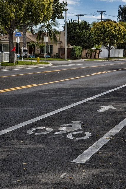 Bike lane in Downey