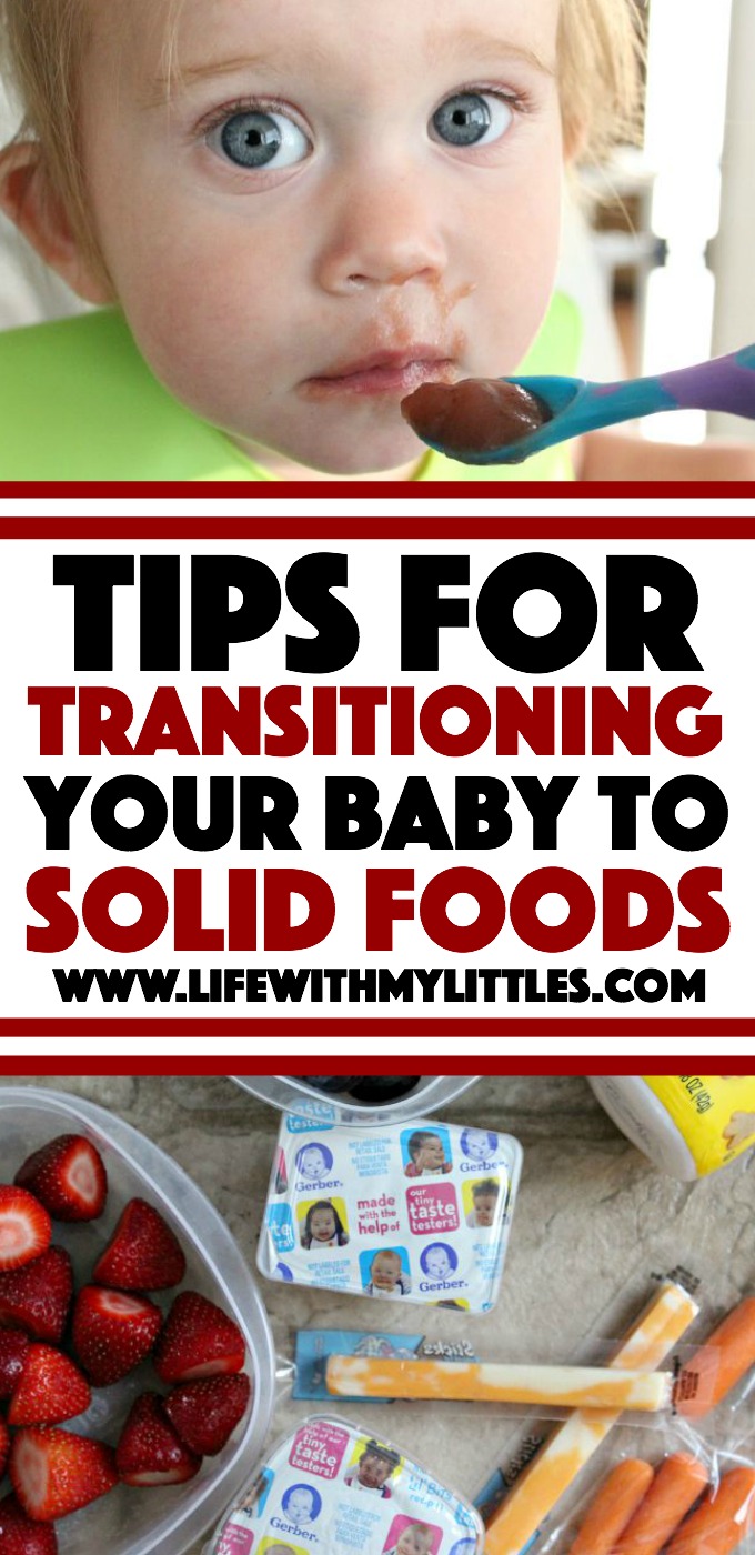 Tips from a mom of two for transitioning your baby to solid foods that will make it easy on both of you!
