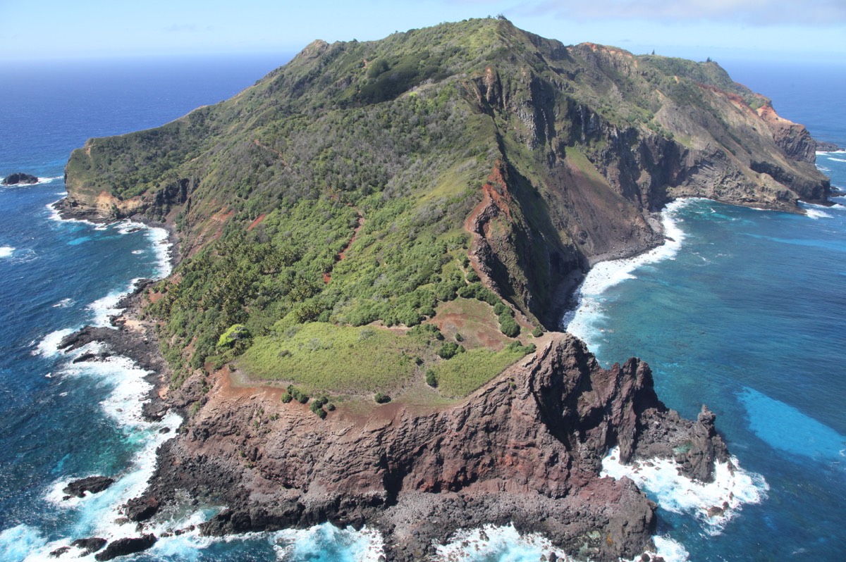 Aerial view of Pitcairn Island.