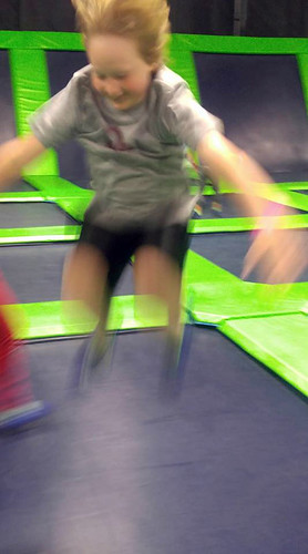 boy jump birthday party trampoline motion kids