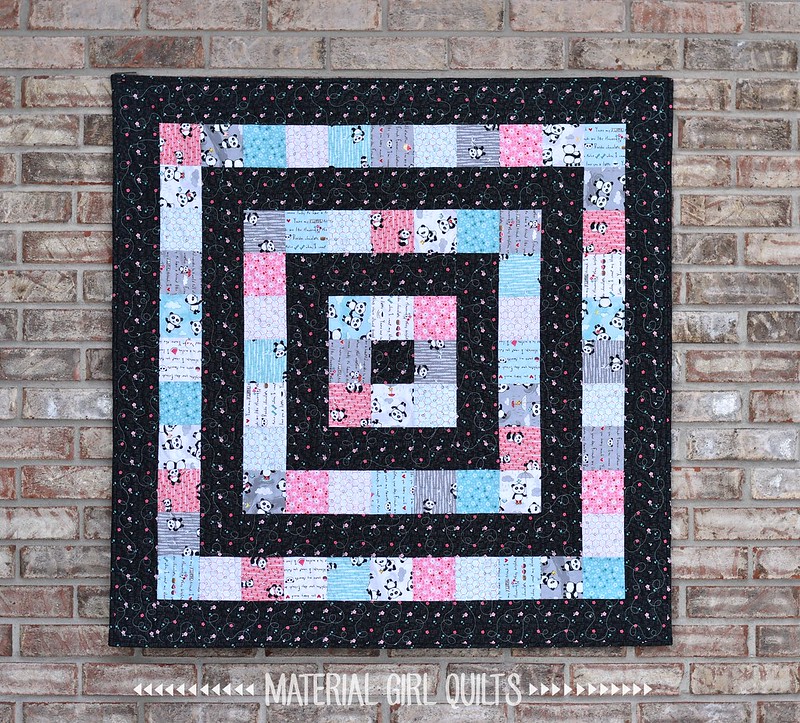 Panda Love - Ripple Baby quilt by Amanda Castor of Material Girl Quilts
