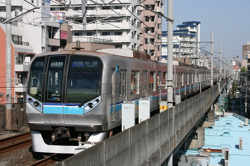 Tokyo Metro 05 series(12th ver) in Nishi-Kasai.Sta, Edogawa, Tokyo, Japan / April 21, 2018