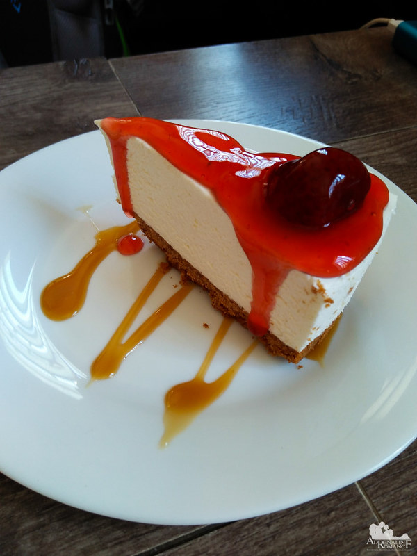 Sinfully delicious cheese cake at Orange Cafe