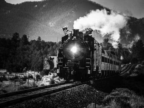 grandcanyonrailway north excbq 4960 steam landscape mountains locomotive train blackwhite arizona railroad railway usa