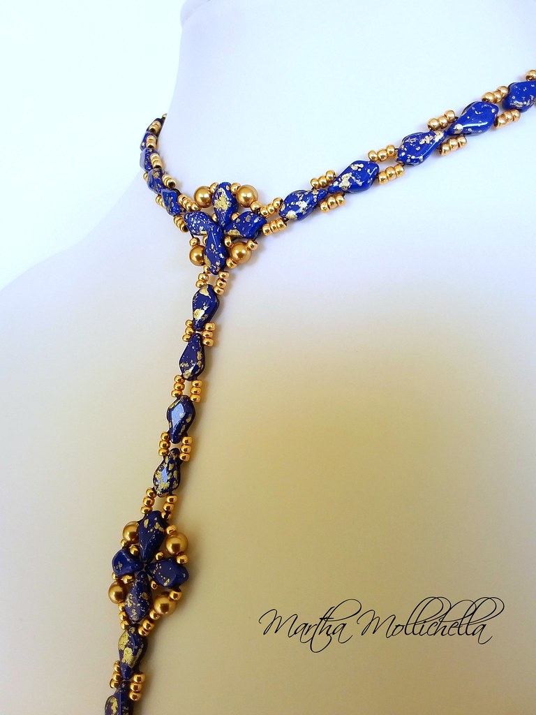Kite beads Swarovski pearls beadsmith Martha Mollichella