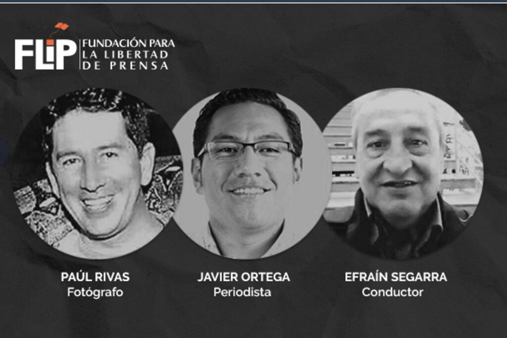 Captura de pantalla de la FLIP, el grupo de libertad de prensa colombiano que viene asistiendo a las familias de los periodistas y el conductor desaparecidos.