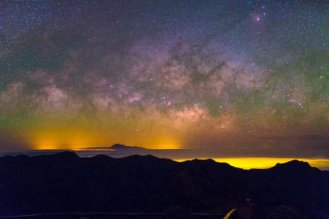 Vía Láctea Sobre Tenerife Desde La Palma