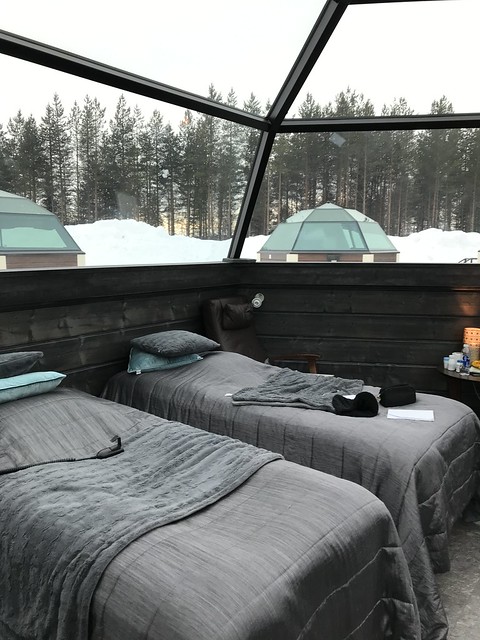 Arctic Snow Hotel, glass igloo beds