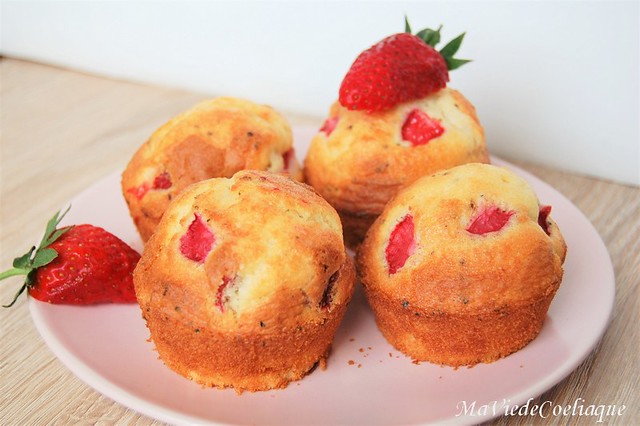 Muffins fraise sans gluten sans lactose 
