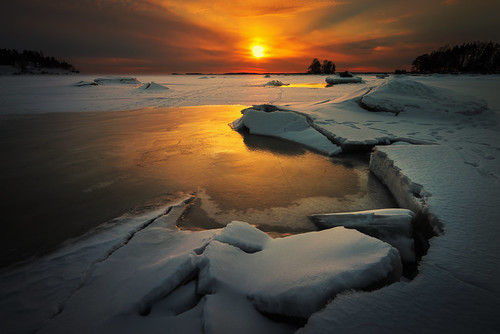 jyrki salmi mussalo kotka finland sunset snow ice