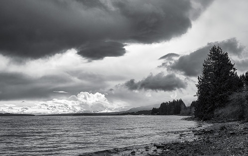 buckleybay vancouverisland britishcolumbia canada highway19a clouds beach canoneosm captureonepro11 blackandwhite monochrome nwn seaside