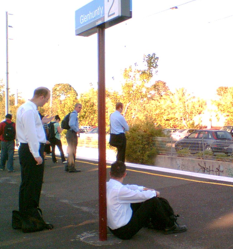 Waiting for the train, March 2008