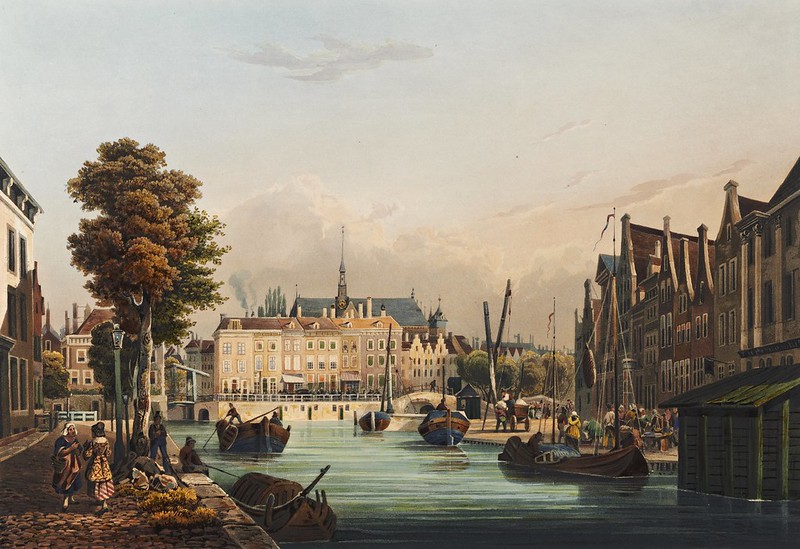 Johann Ludwig Bleuler - Leiden am Oude Rijn, Inneres der Stadt; Leiden (1844)