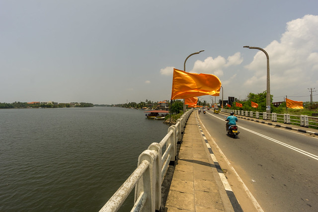 Crossing the Bentota Ganga