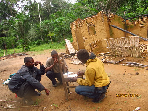 Assessing damage at destroyed Lohumunuku camp