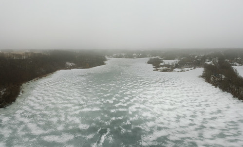 dji djispark kalamazoocounty michigan twinlakes us unitedstates aerialphotography drone flying fog kalamazoo lake outdoor overcast snow winter