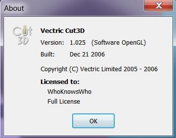 Working Vectric Cut3D 1.205 full license