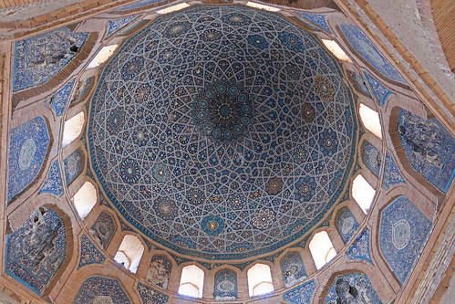 dashoguz turkmenistan architecture mausoleum mosaic turquoise cupola uzbekkhan silkroad 1370 khanum