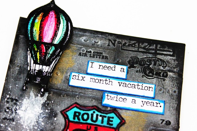 Meihsia Liu Simply Paper Crafts Mixed Media Tag Transport Travel Vacation Simon Says Stamp Tim Holtz 2
