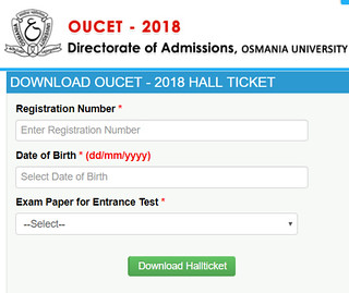 OUCET Hall Ticket Download