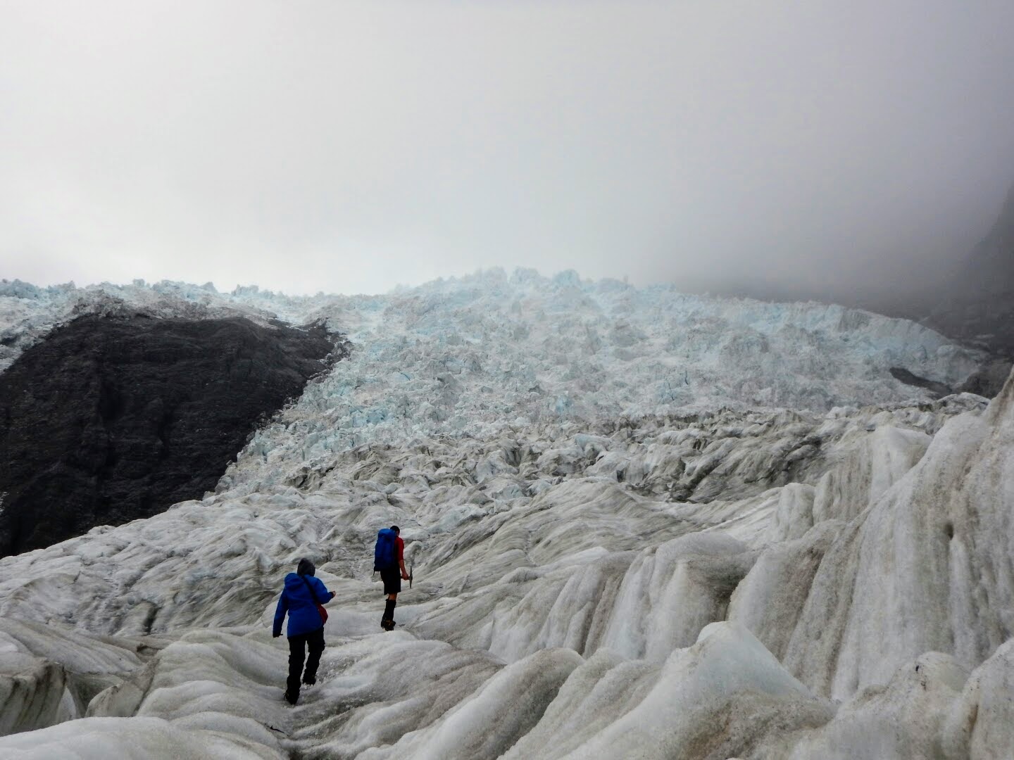 Franz Josef glacier stretching above us