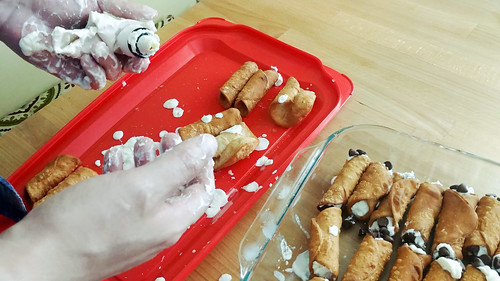 Filling the Cannolis