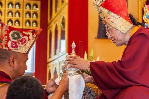Lama Pema Offering Mandala to HH Shakya Trizin in 2011