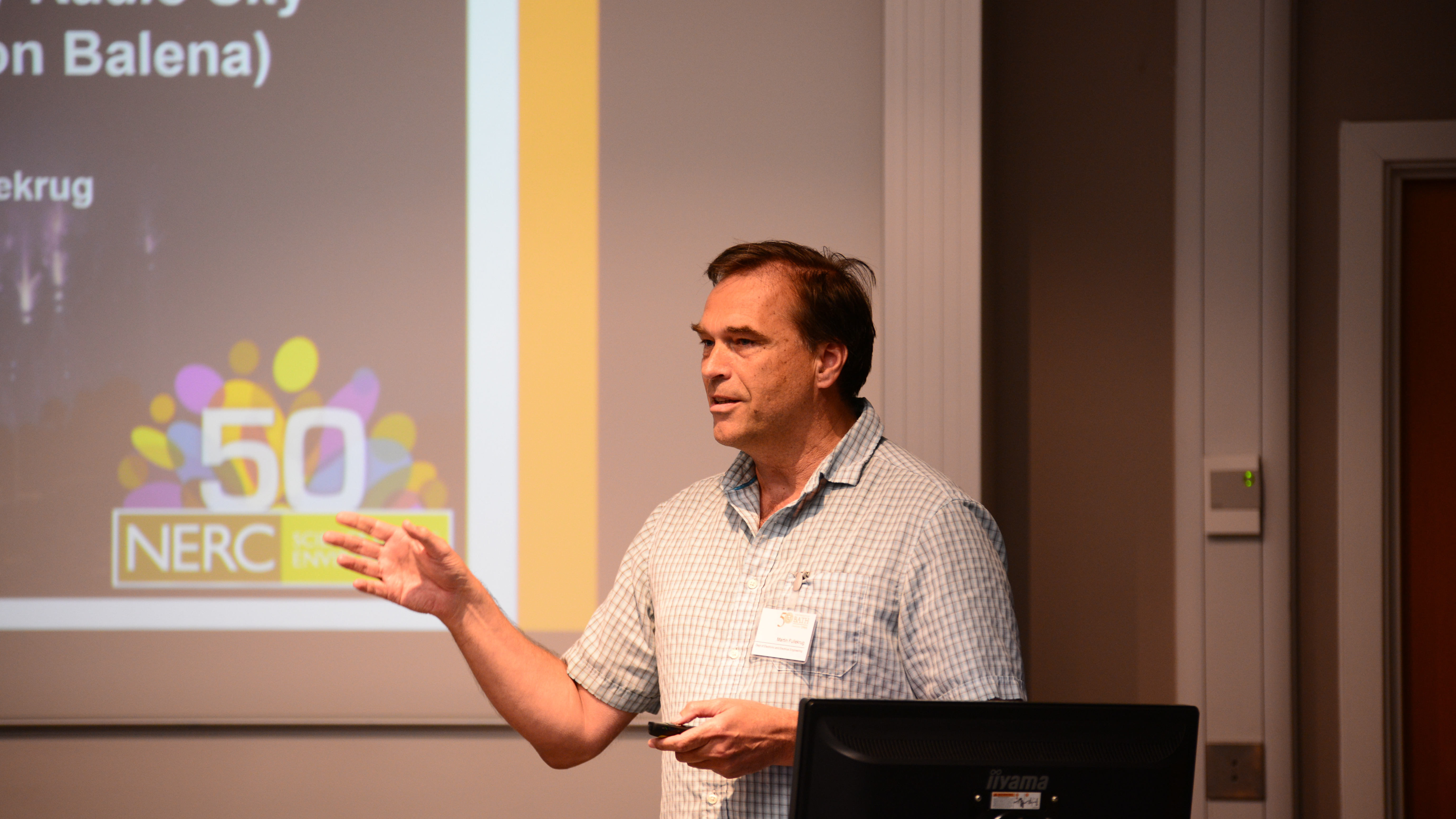 Doctor Martin Fullekrug holding his presentation