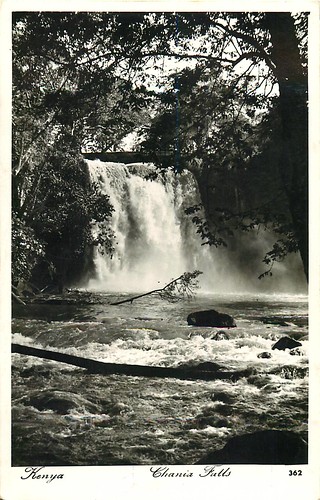africa kenya nyeri chaniafalls aberdares waterfall postcard