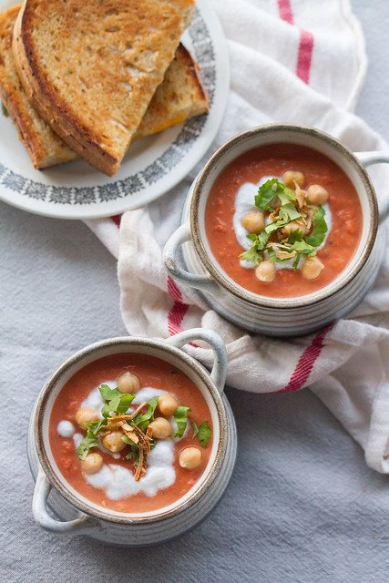 Tomato Coconut Soup with Chickpeas
