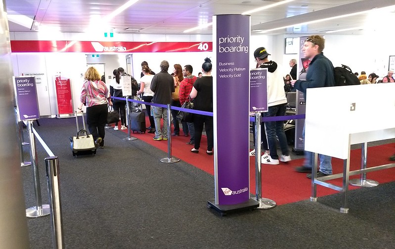 Priority boarding queue at Sydney Airport