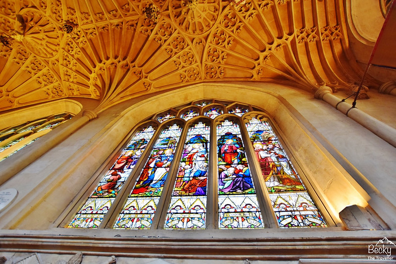 Stainless window inside Bath Abbey