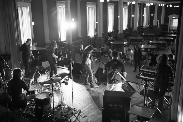 Band before the show - 2. Final preparations at Wallsend Memorial Hall (UK), 14 Apr 2018 -00088