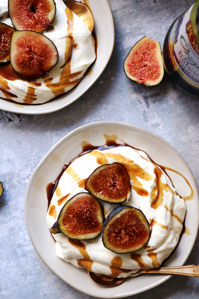 Whipped Almond Yogurt Cream with Figs and Balsamic Syrup