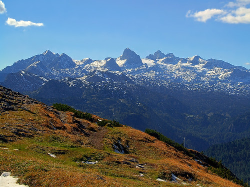 austria outdoors mountain hiking landscape stoderzinken dachstein panorama autumn