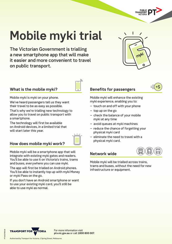 PTV: Mobile Myki fact sheet (28/5/2018)