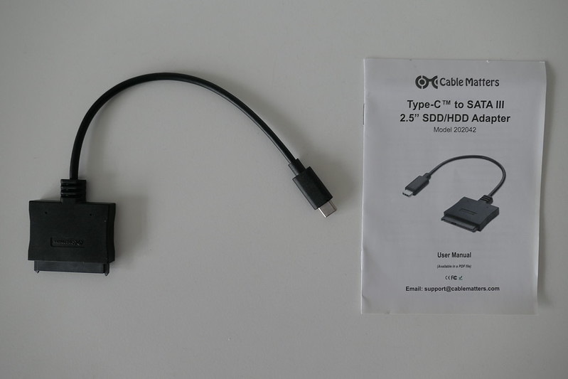 Cable Matters USB-C to SATA 2.5-inch Cable - Packaging Contents