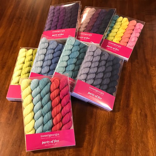 New shipment of SweetGeorgia Party of Five Mini Skein Sets - new colours!