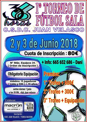 Cartel torneo de fútbol sala del Club Juan Velasco