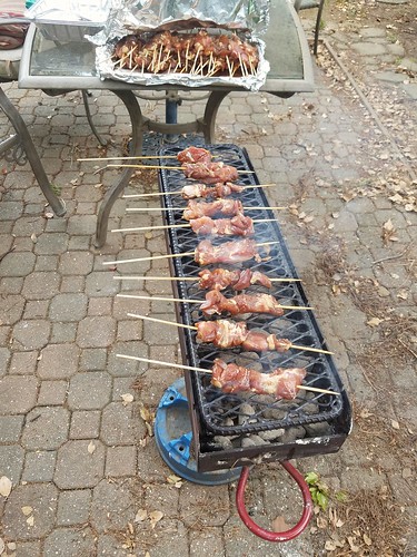 Bo-BQ IN ACTION. ﹰFirst kabobs of the season