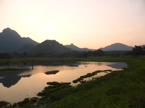 sri lanka landscape scenery beautiful asia lake sunset gal oya reflections reflection ceylon srilanka orange mountain sky water grass horizon