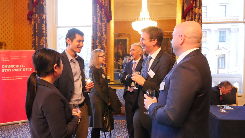 A group of people talking at the Churchill Business Network event 25 April 2018