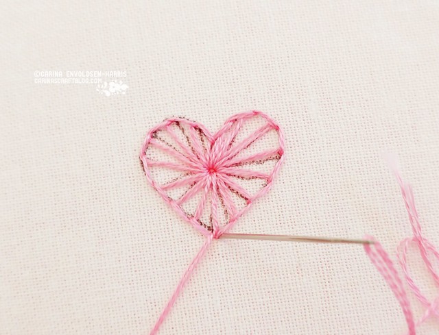 Buttonhole heart stitch tutorial