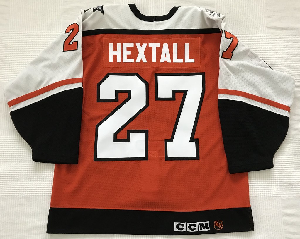 1991-92 Ron Hextall Philadelphia Flyers Away Jersey Back