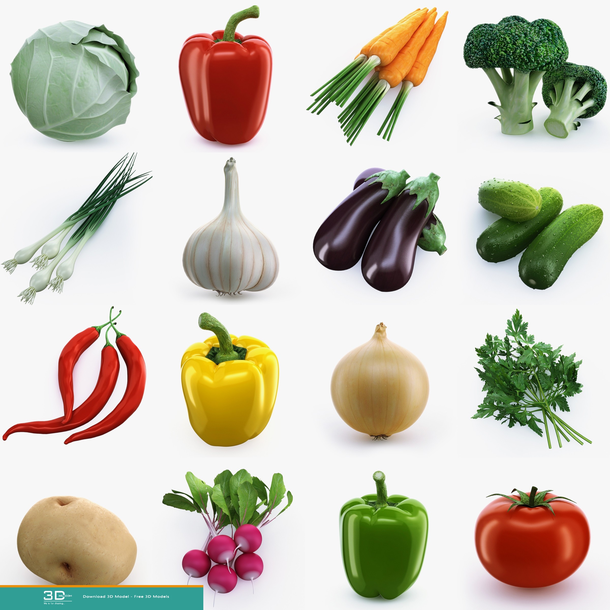 fruits and vegetables 3d model free download