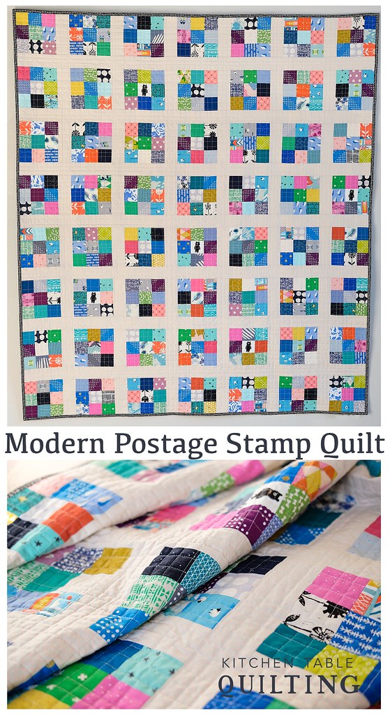 Cotton + Steel Modern Postage Stamp Quilt - Kitchen Table Quilting