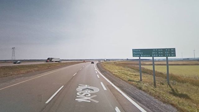 Truro 117 km, Cape Breton 282 km. #Ridingthroughwalls #xcanadabikeride #googlestreetview #novascotia