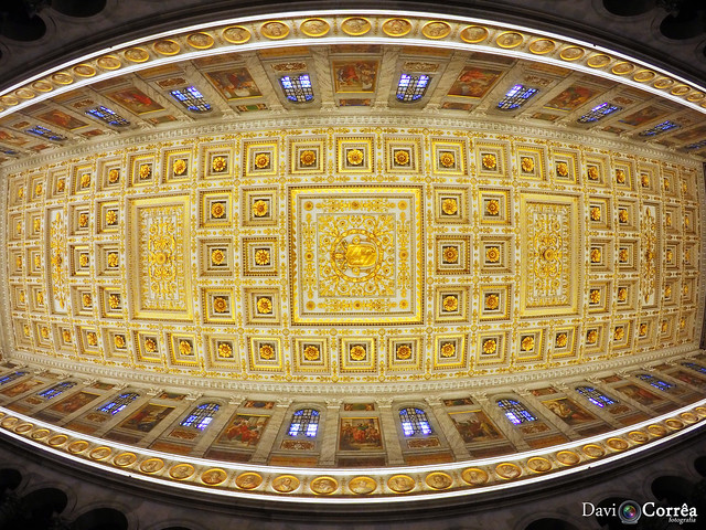 Details of the ceiling of the Basilica of Saint Paul Outside the Walls in Rome.