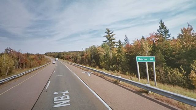 Moncton 105 km. #Ridingthroughwalls #xcanadabikeride #googlestreetview #newbrunswick